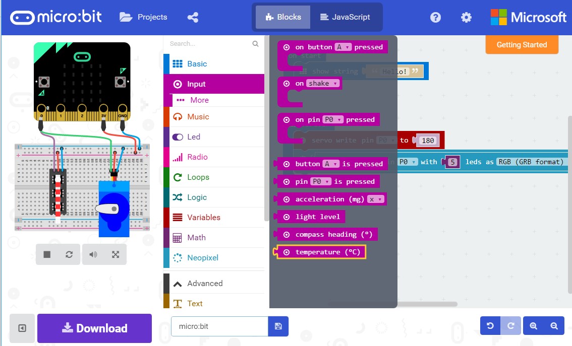 Programming micro:bit Go with Microsoft Blocks Editor