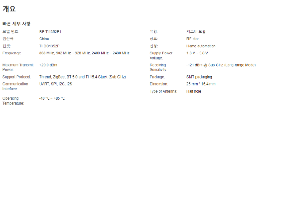 가정/건물 자동화를 위한 통합 전력 증폭기 20dBm CC1352P 를 가진 낮 힘 CC1352 2.4G ZigBee 단위