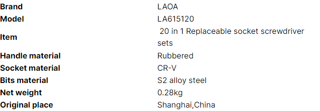 LAOA Multi Functional 20 in 1 mini screwdriver bit