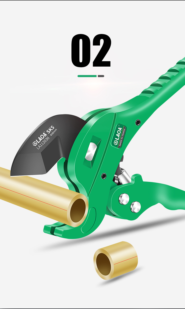 LAOA 파이프 커터 36-42mm 파이프 가위 SK5 재질 처리 래칫 PVC/PE/VE 파이프 커터 가위