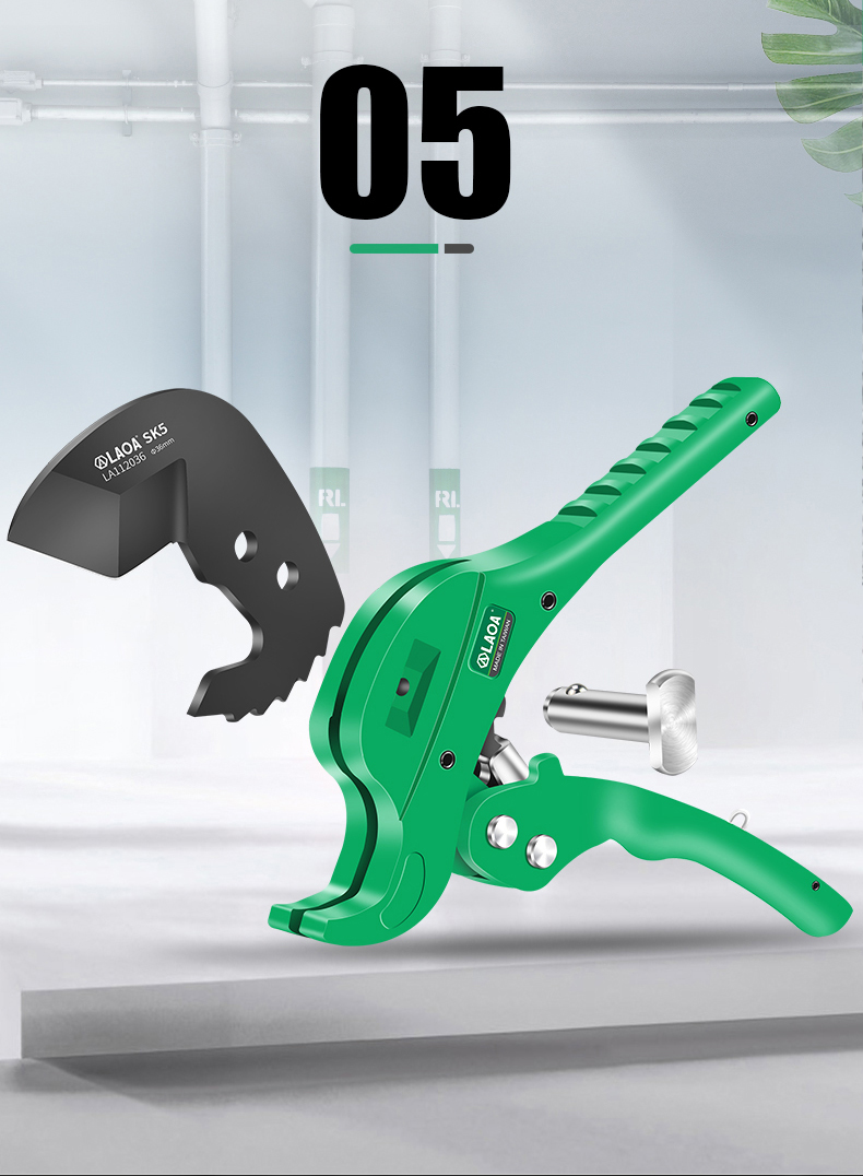 LAOA 파이프 커터 36-42mm 파이프 가위 SK5 재질 처리 래칫 PVC/PE/VE 파이프 커터 가위
