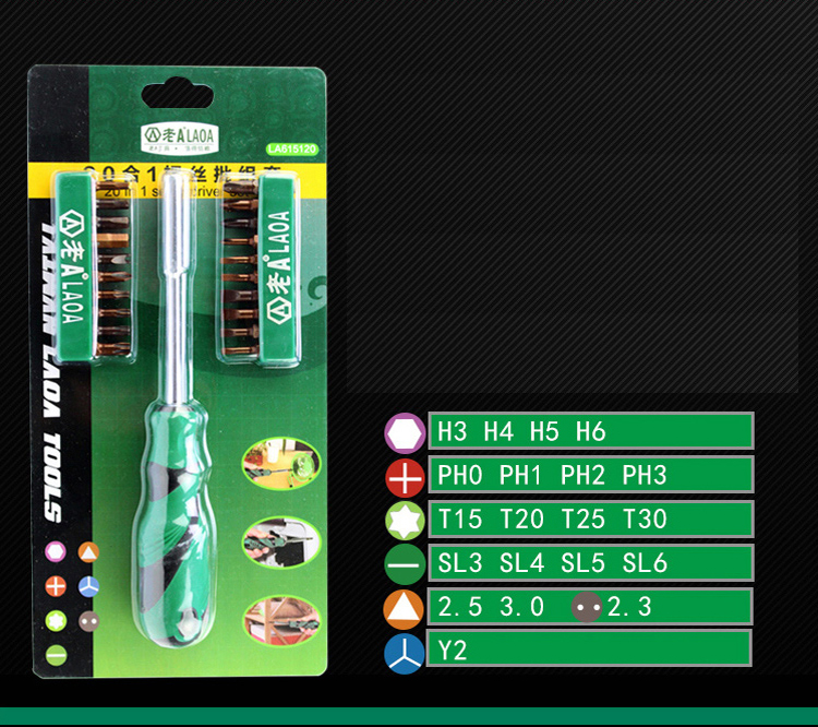 LAOA Multi Functional 20 in 1 mini screwdriver bit