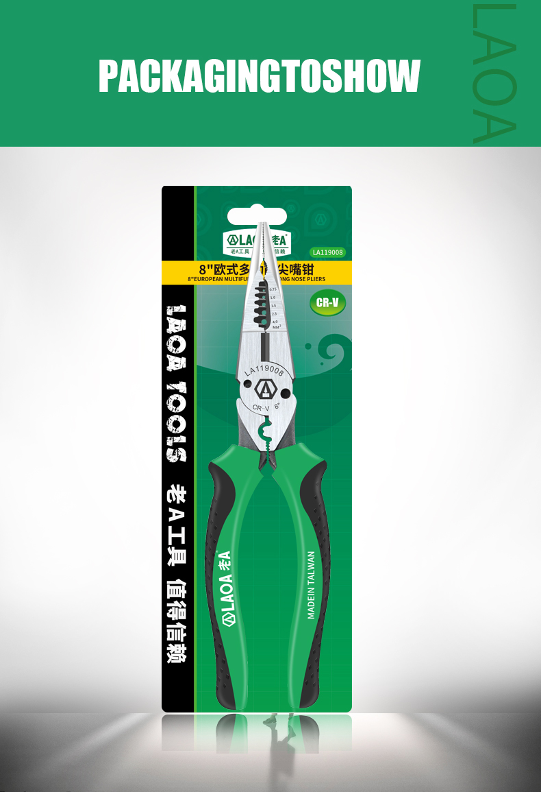 LAOA 6 1 바늘 코 펜치 멀티 펜치 와이어 스트리퍼 0.7-4.0mm 범위 8 인치 Cr-V 압착 도구 와이어 커터