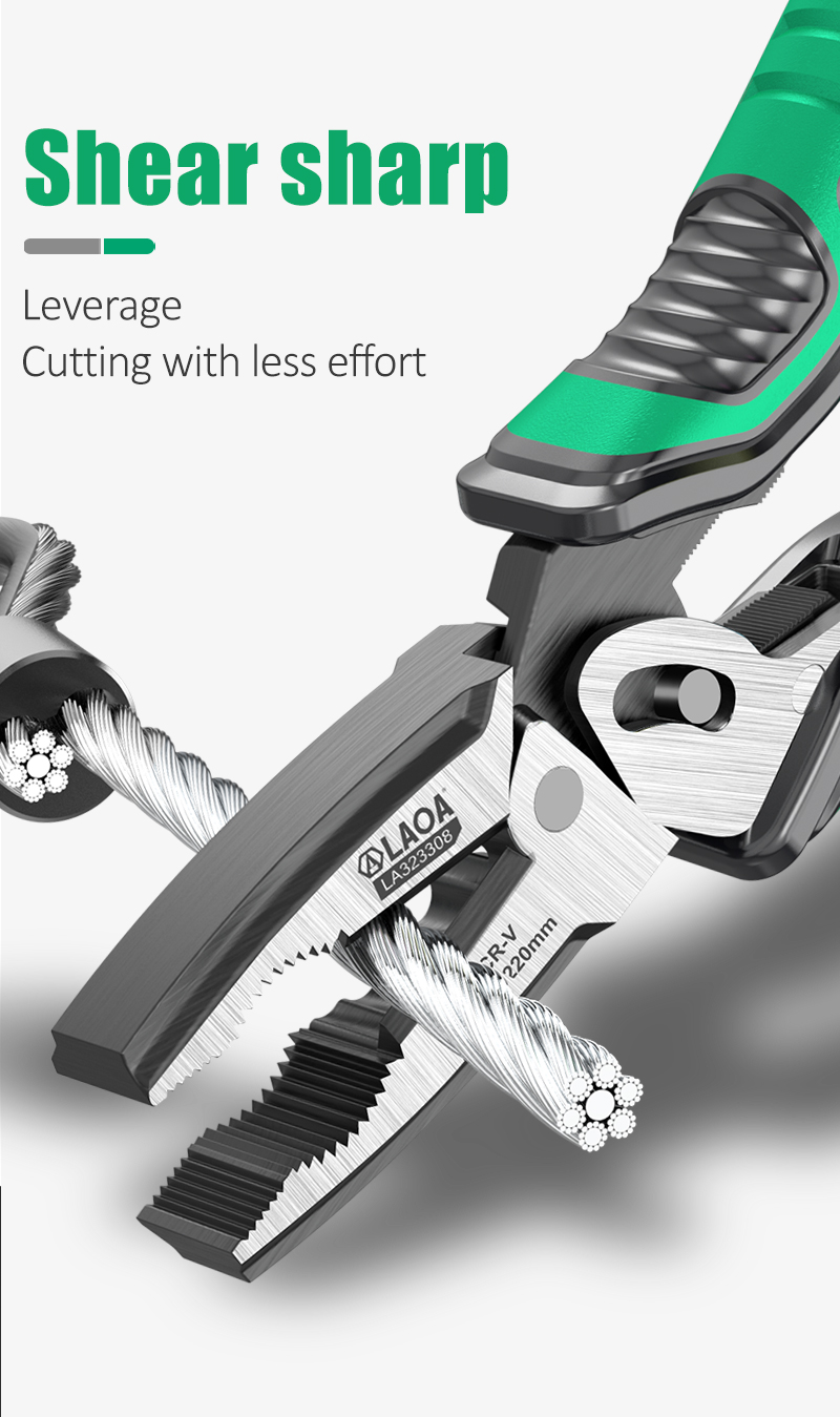 LAOA 편심 스틸 와이어 플라이어 전기 기사의 이중 축 가정용 노동 절약 공구 플라이어