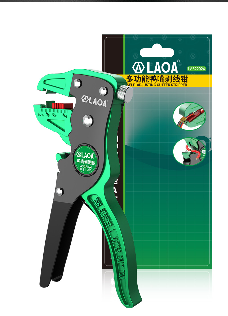LAOA 미니 자동 스트리핑 플라이어 와이어 커터 소형 Duckbill 조정 가능한 전기 케이블 스트리퍼 도구 0.2-4.0 스퀘어 MM