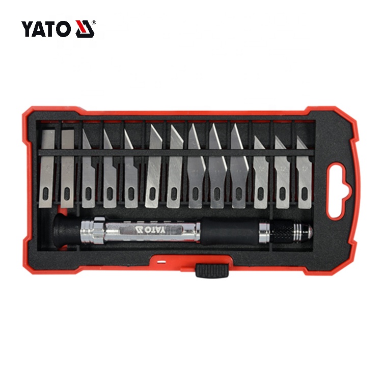 YATO YT-75140 손 도구 나무 조각 칼 세트 유틸리티 커터 산업 안전 상자 고정 도구 용 커터 칼