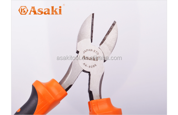 AK-8096 뜨거운 판매 대각선 절단 펜치 탄소 강철 펜치 도구 플라스틱 핸들