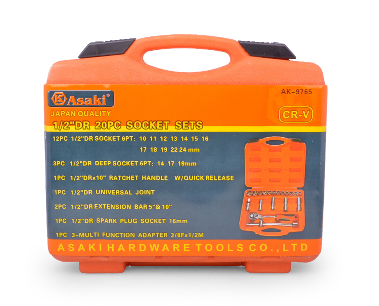 ASAKI 20PCS 가정용 하드웨어 조합 도구 세트 및 도구 키트/상자 손 도구 세트 AK-9765