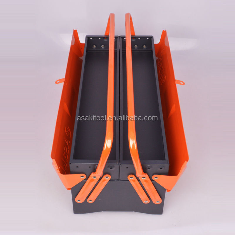 AK-9956 새로운 디자인 2 레벨 금속 도구 상자 스토리지 두 슬립 당겨 핸들