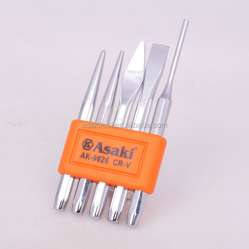AK-9626 플라스틱 클립 5 PCS 펀치 치즐 세트
