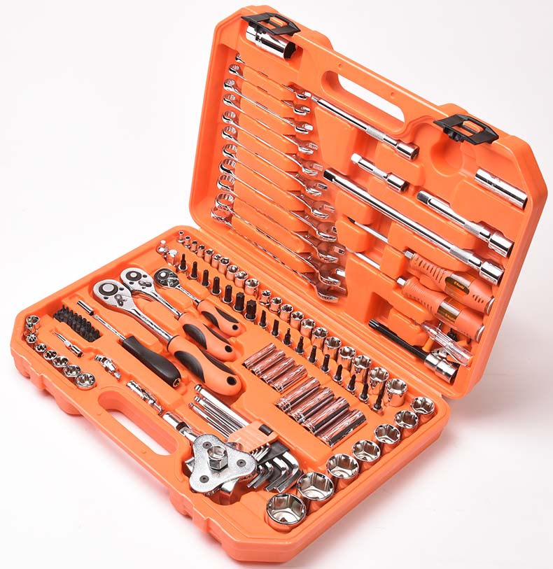 Asaki 121PCS 전문 1/4 "+ 3/8" + 1/2 "소켓 렌치 세트 도구 손 도구 플라스틱 상자