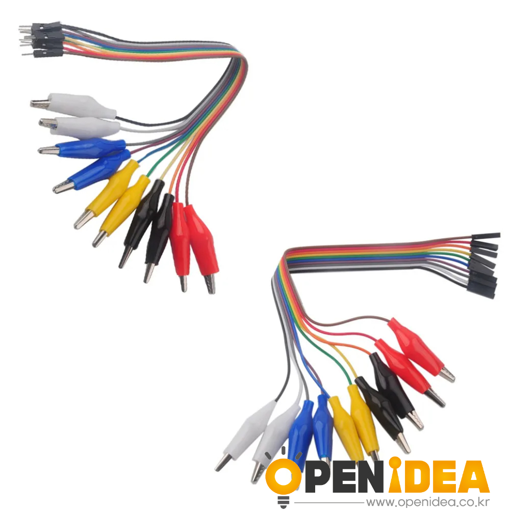 30cm 악어 클립-듀퐁 와이어 10PIN 숫놈 악어 클립-점퍼 와이어 Arduino Raspberry Pi [ZBD002-002]