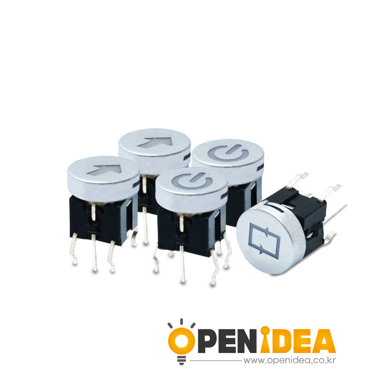 6×6mm LED 내장 푸시 스위치 CXC03L3 (직삽식 6핀 자동 리셋 버튼) 10PCS [ZSE013-011]