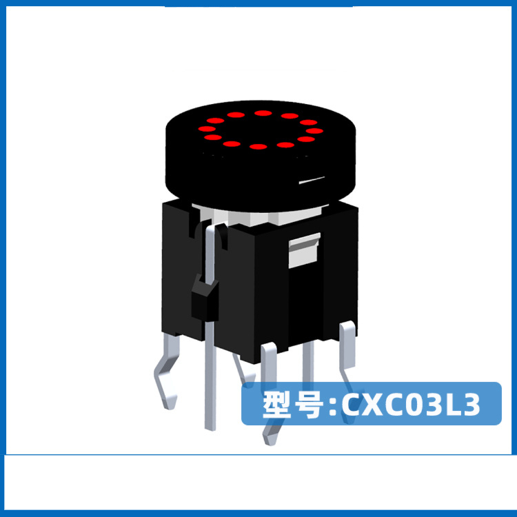 6×6mm LED 내장 푸시 스위치 CXC03L3 (직삽식 6핀 자동 리셋 버튼) 10PCS [ZSE013-011]