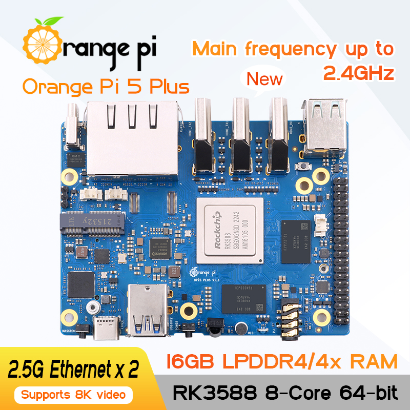 오렌지파이 Orange Pi 5 Plus 개발판 RK3588칩 8K 비디오 디코딩 Pi5 Plus 메인보드 [ZTX99-48]