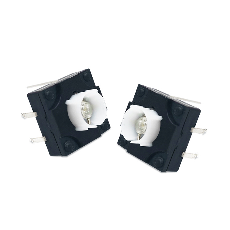 CX-12×12mm LED 내장 푸시 스위치 (플러그인 수직형 6핀 자동 리셋 버튼) 5PCS [ZSE013-014]