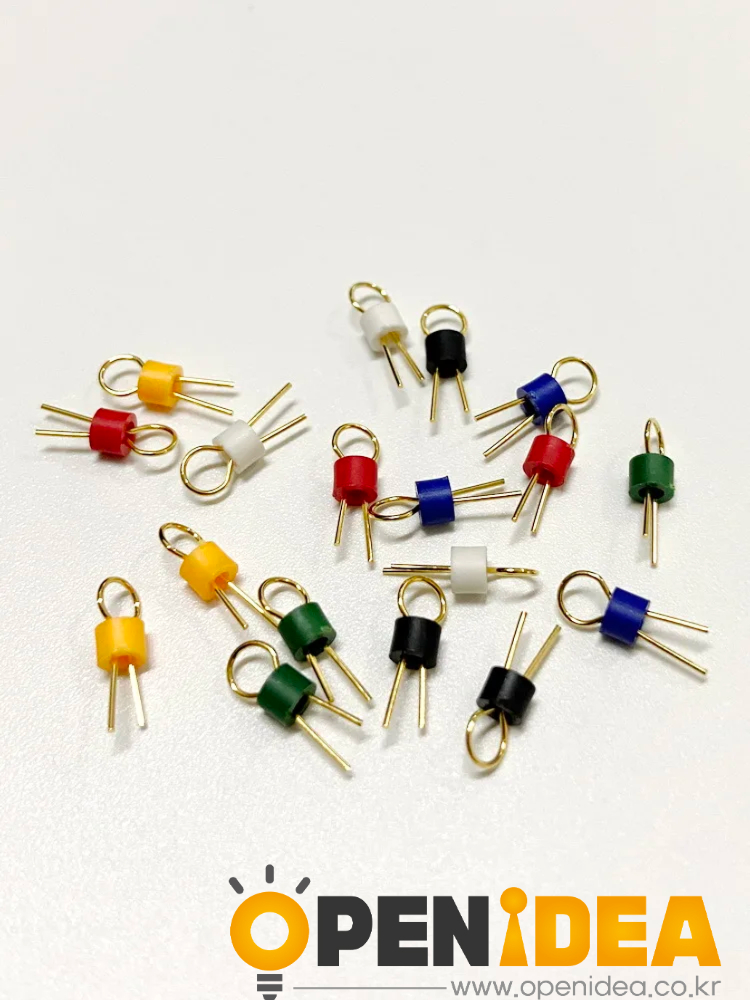 PCB 테스트 포인트 핀 인 구리 금 도금 세라믹 플라스틱 절연 비즈, 전기 기기용 측정 후크 링 Red 100PCS [ZBK002-003]