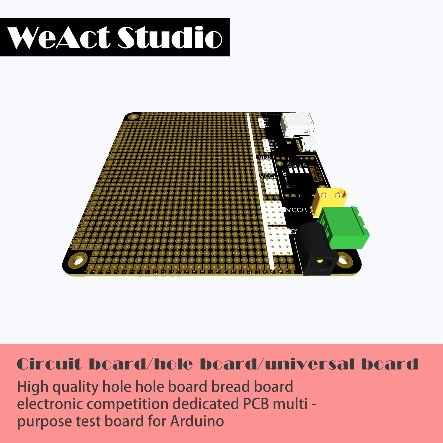 고품질 홀 홀 보드 빵 보드 전자 경쟁 전용 PCB 다목적 테스트 보드 [WeAct Studio-052]
