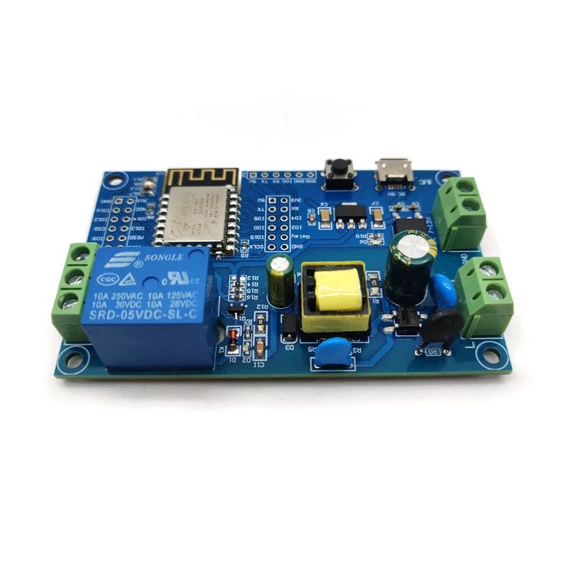와이파이 단일 릴레이 ESP-12F 개발 보드 AC/DC 전원 ESP8266 [LCTECH-38]