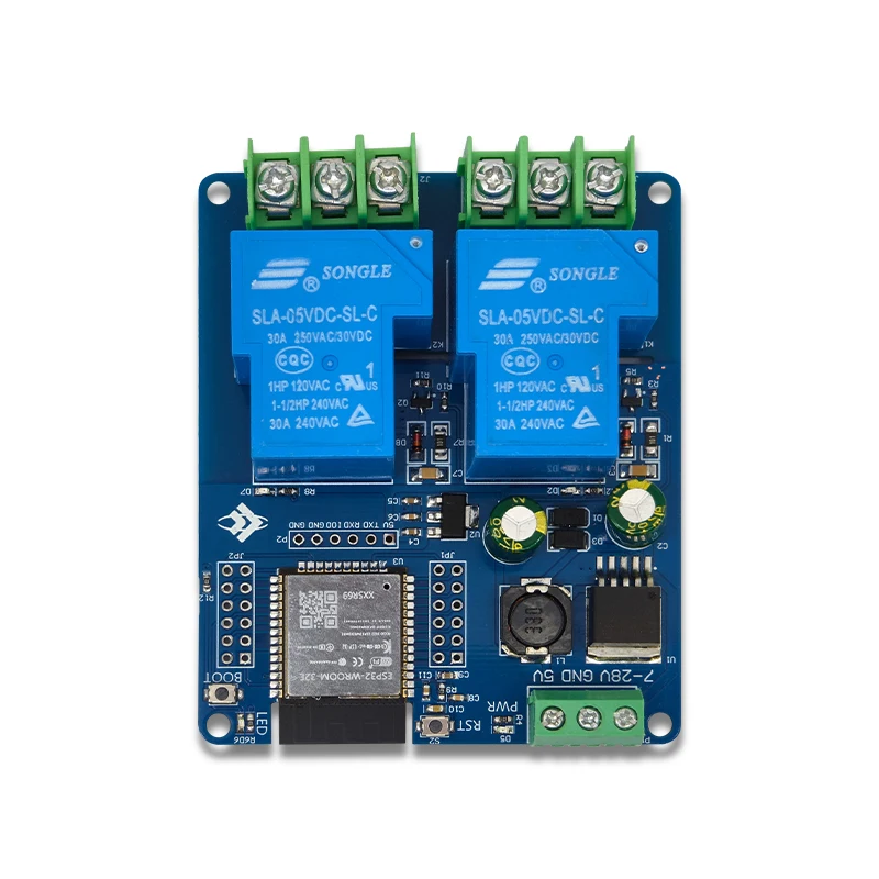 DC7-28/5V 전원 공급 장치 WIFI Bluetooth 듀얼 채널 30A 릴레이 개발 보드 ESP32 보조 개발 [LCTECH-42]