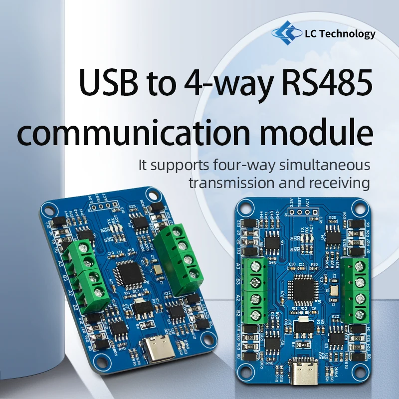 CH344Q USB-4방향 RS485 통신 모듈 [LCTECH-11]
