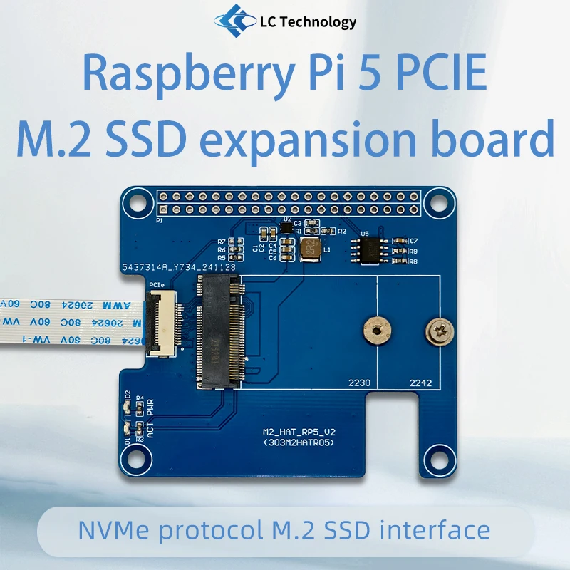 Raspberry Pi 5 M.2 HAT+확장 보드 AI 키트는 Hailo8L 모듈 NVMe 솔리드 스테이트 확장을 지원합니다. [LCTECH-33]