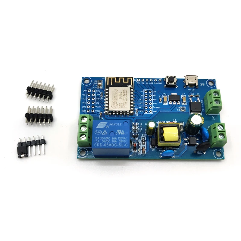 와이파이 단일 릴레이 ESP-12F 개발 보드 AC/DC 전원 ESP8266 [LCTECH-38]
