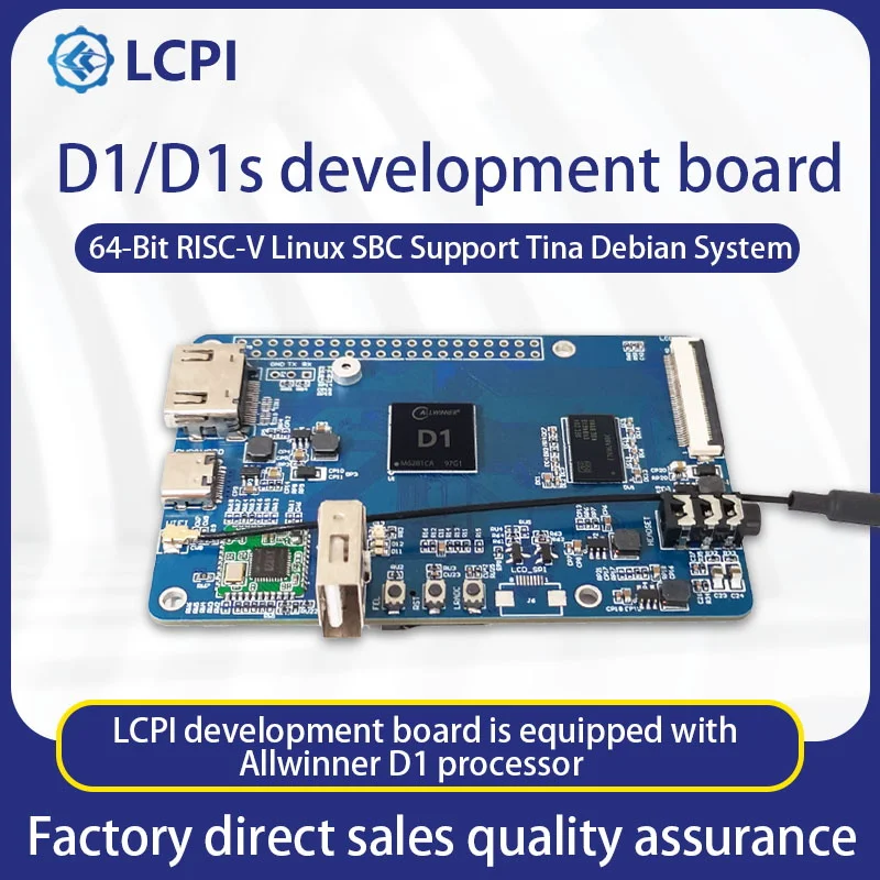 LCPI 올위너 D1 D1S 개발 보드 64 비트 RISC-V 리눅스 SBC 지원 티나 데비안 시스템 [LCTECH-22]