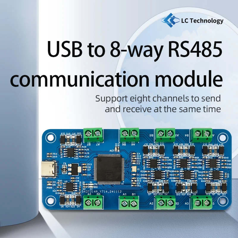 CH348L USB-8채널 RS485 통신 모듈 [LCTECH-45]