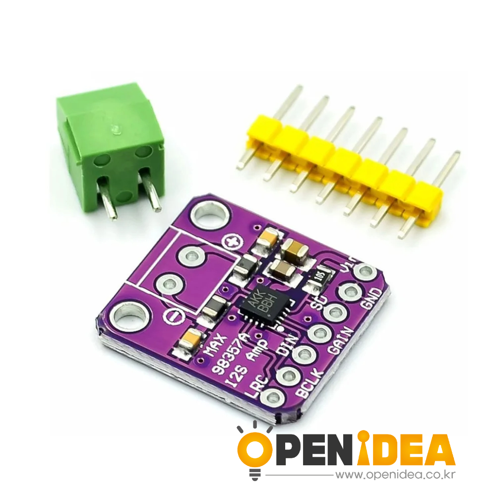 MAX98357 I2S 3W 클래스 D 증폭기 브레이크 아웃 인터페이스 Dac 디코더 모듈 Raspberry Pi Esp32 용 필터리스 오디오 [ZTP50-010]