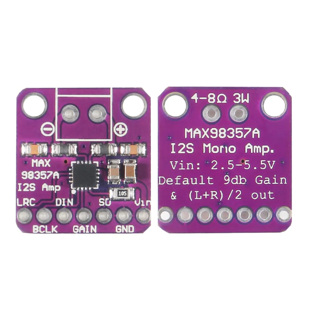 MAX98357 I2S 3W 클래스 D 증폭기 브레이크 아웃 인터페이스 Dac 디코더 모듈 Raspberry Pi Esp32 용 필터리스 오디오 [ZTP50-010]