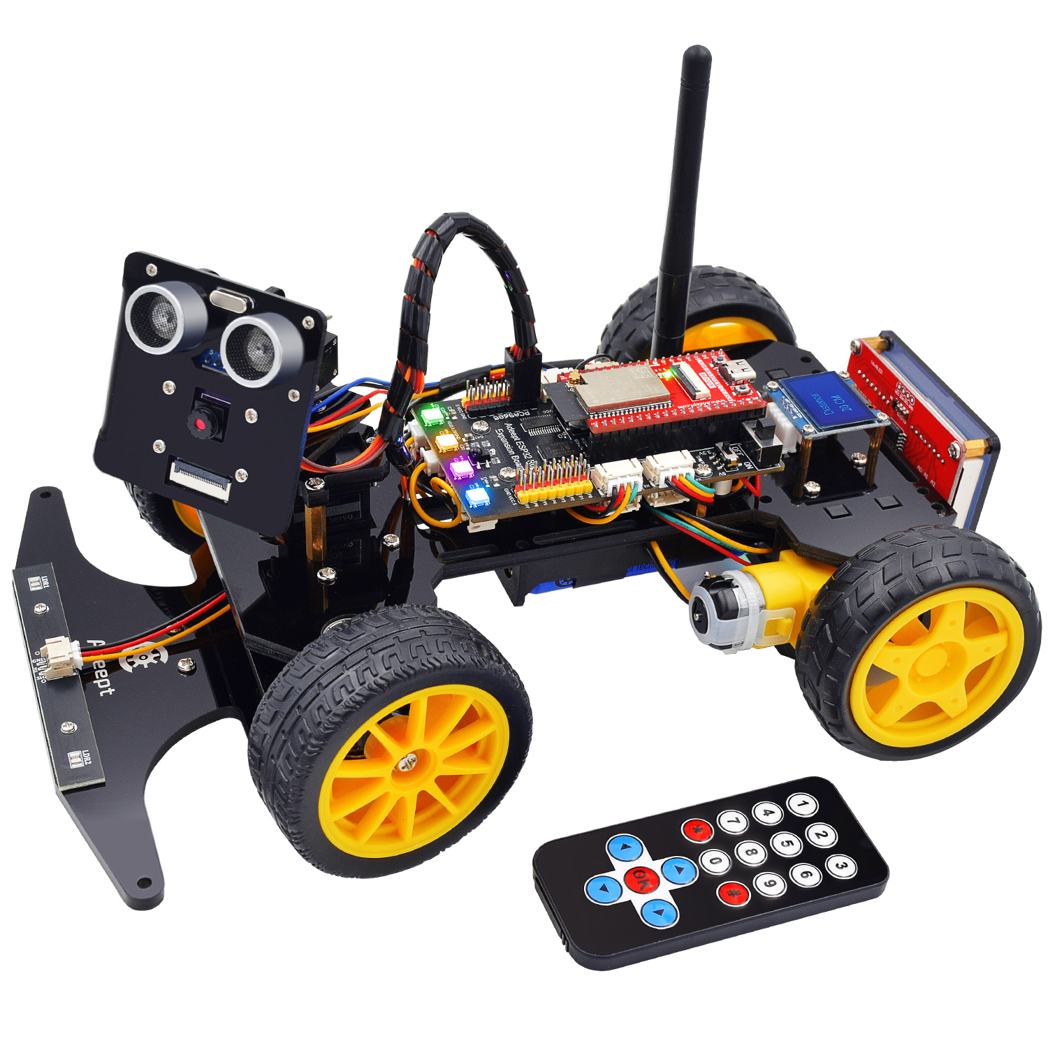 ADE033 ESP32-WROVER(아두이노 IDE와 호환) 라인 추적 장애물 회피 OLED 디스플레이용 딥 스마트 카 키트 ESP32-CAM [Adeept-037]
