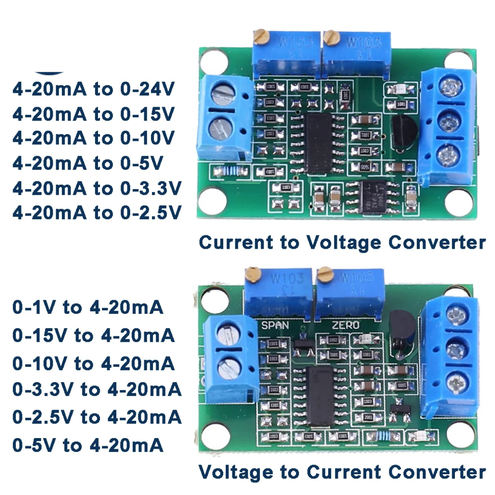 DC7-30v 출력 0-24V TO 0-20mA 전압 전류 변환기 모듈 비절연 LED 표시기 산업용 제어용 [ZTA179-137]