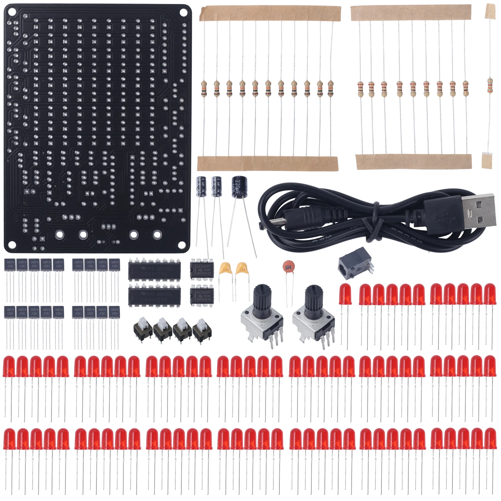 DIY LED 전자 키트 CHA-81 DC4.5-9V LED 추적등 게임 납땜 프로젝트 연습 추적 스팟 USB 배터리 전원 공급 장치 [DIY-337]