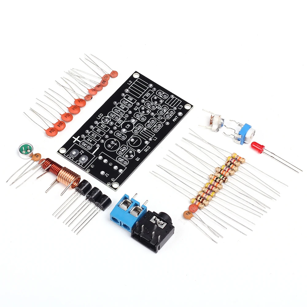 FM 라디오 송신기 보드 DIY 납땜 연습 키트 85-115MHz FM 주파수 모듈 전자 프로젝트 무선 마이크 [DIY-338]
