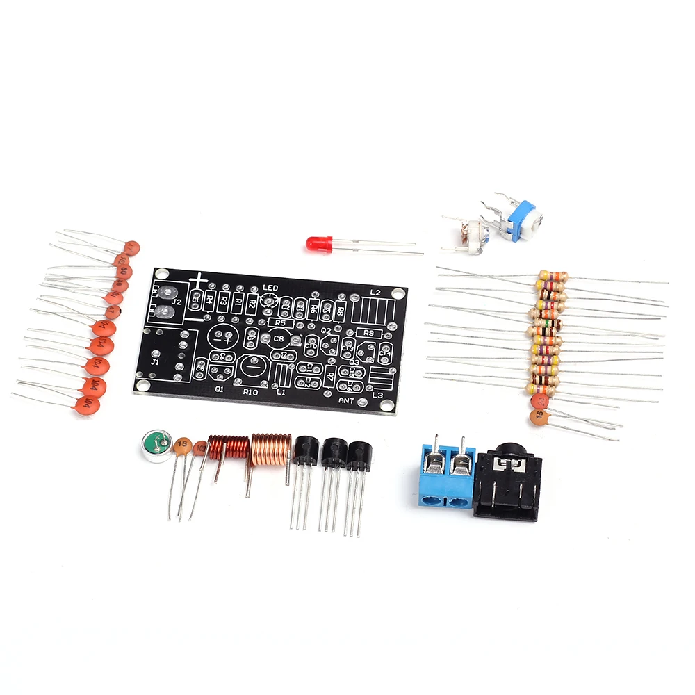 FM 라디오 송신기 보드 DIY 납땜 연습 키트 85-115MHz FM 주파수 모듈 전자 프로젝트 무선 마이크 [DIY-338]