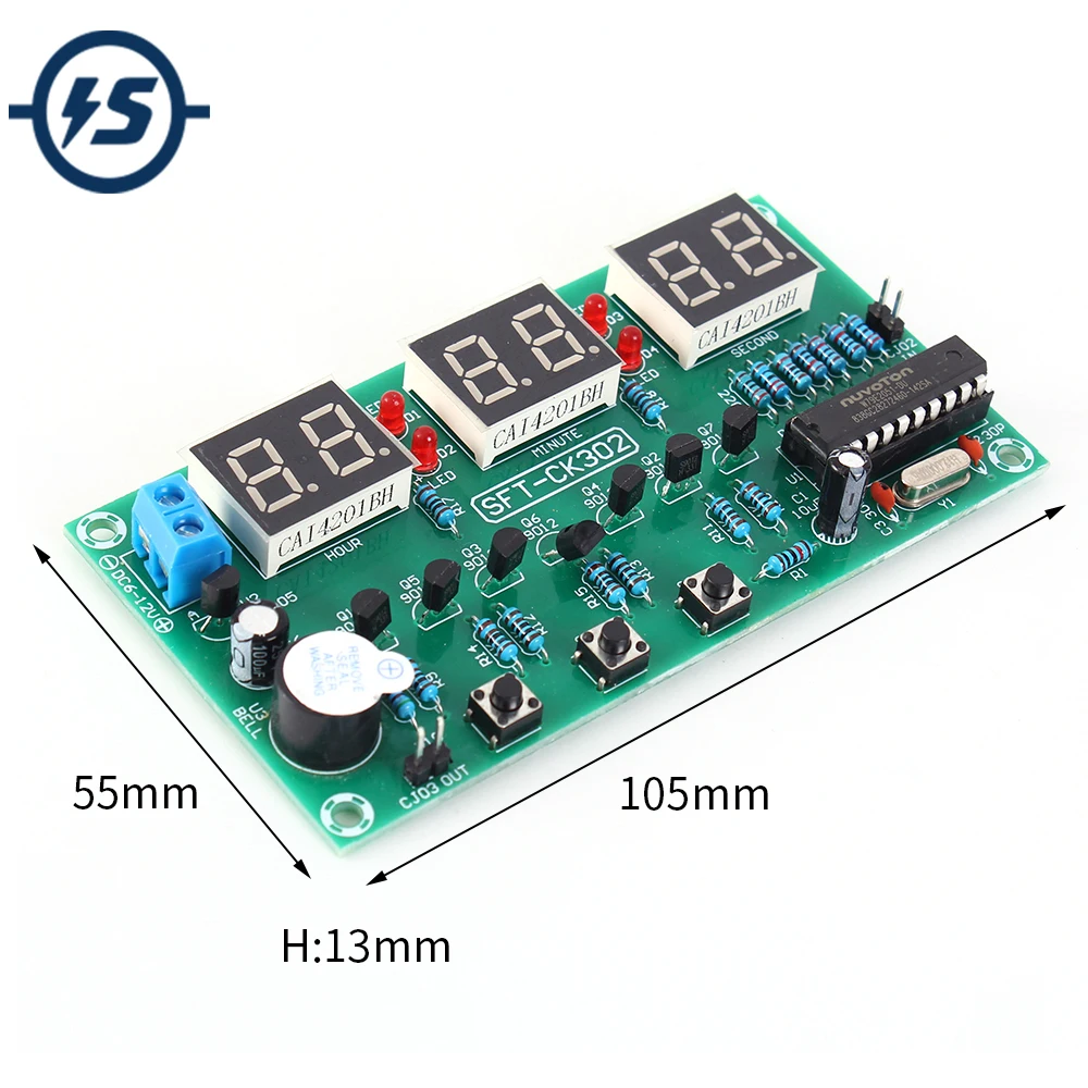 51 마이크로컨트롤러 AT89C2051 다기능 6비트 디스플레이 전자시계 [ZTI45-014]