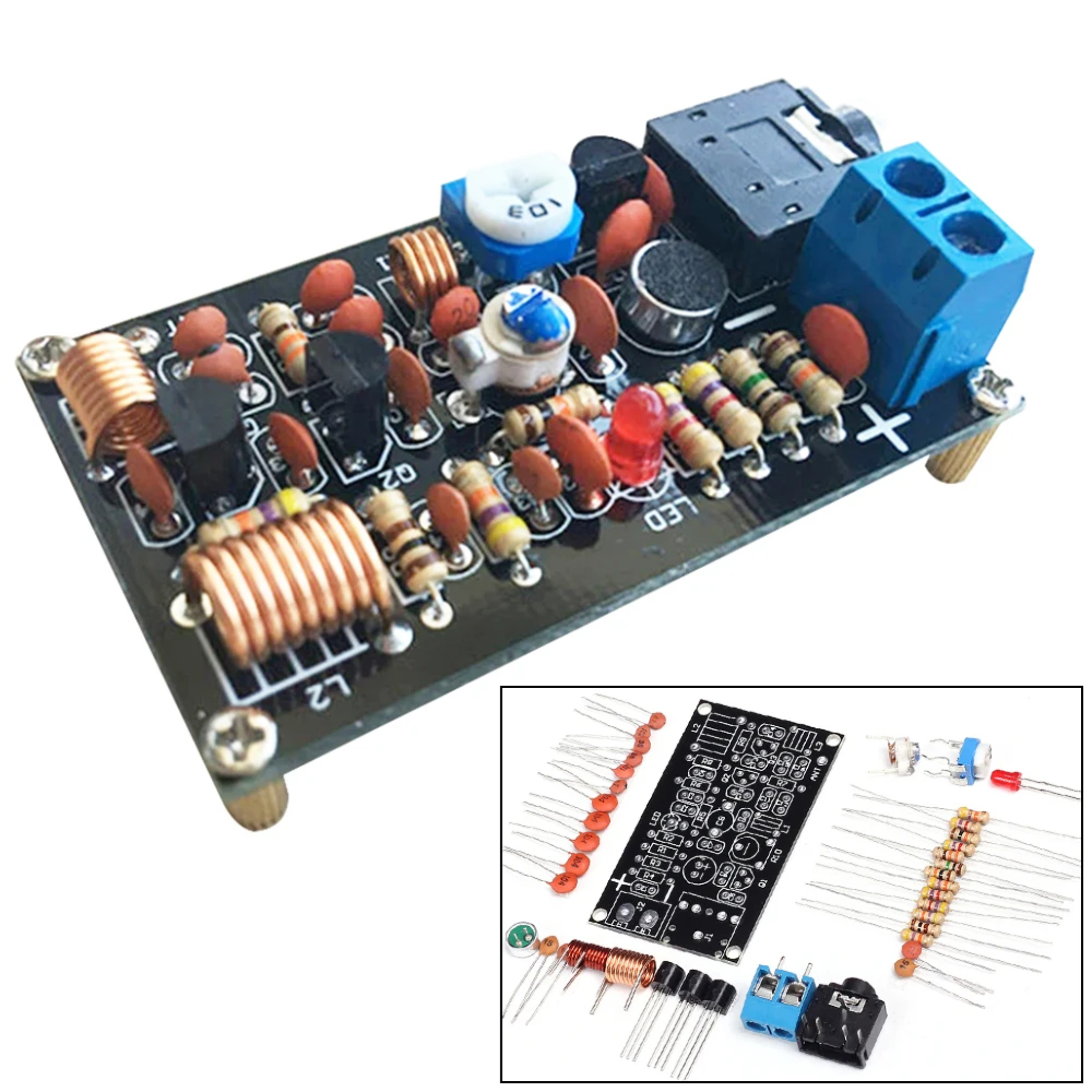 FM 라디오 송신기 보드 DIY 납땜 연습 키트 85-115MHz FM 주파수 모듈 전자 프로젝트 무선 마이크 [DIY-338]