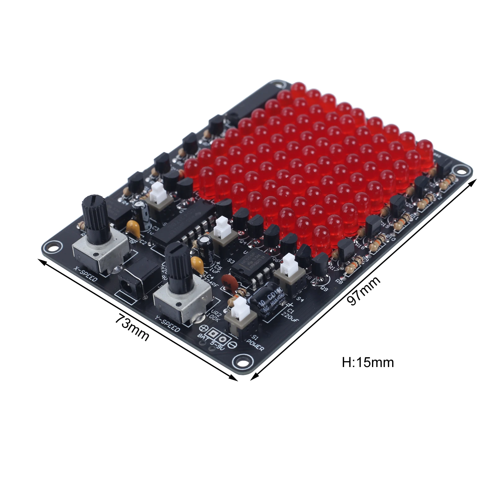 DIY LED 전자 키트 CHA-81 DC4.5-9V LED 추적등 게임 납땜 프로젝트 연습 추적 스팟 USB 배터리 전원 공급 장치 [DIY-337]