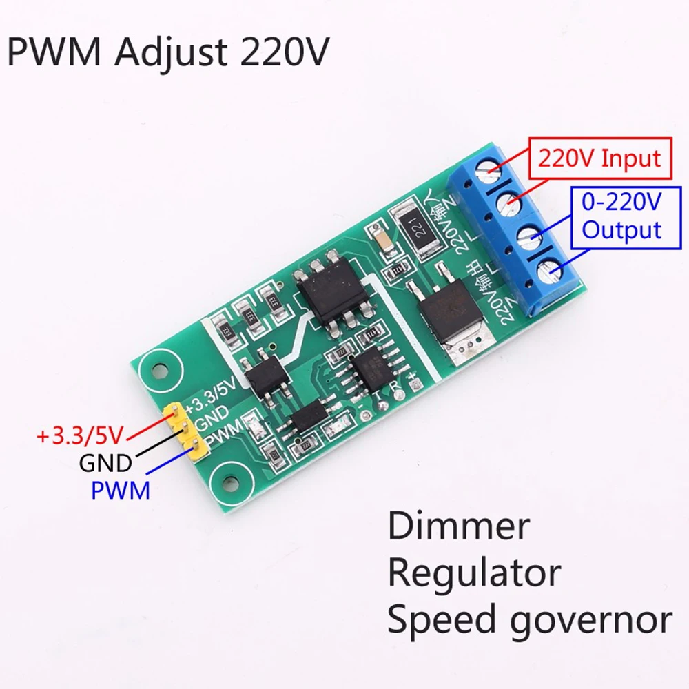 PWM 듀티 사이클 제어 싱글보드 교류 조광 전압조절 속도제어 모듈 (대용량 모터 제어 220V SCR 타이머 포함) [ZTH83-010]