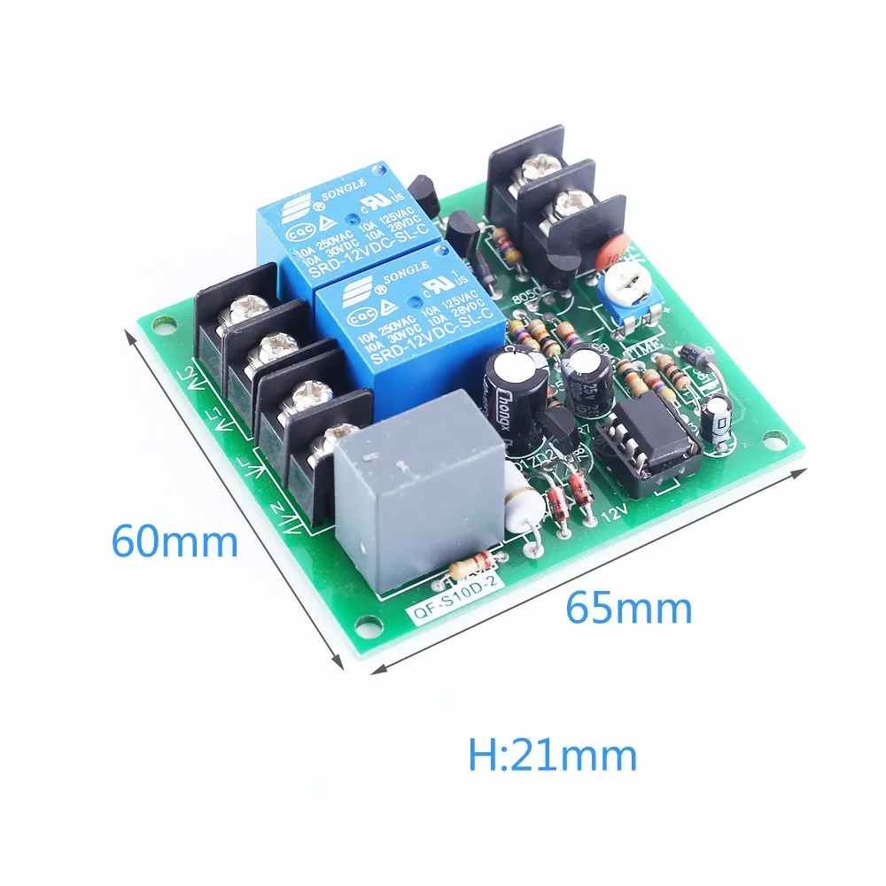 AC 220V 10A 2 채널 2CH 전원 시간 시퀀스 보드 1-5분 조정 가능한 순차 컨트롤러 모듈 순차 시작 역방향 정지 [ZTA179-154]