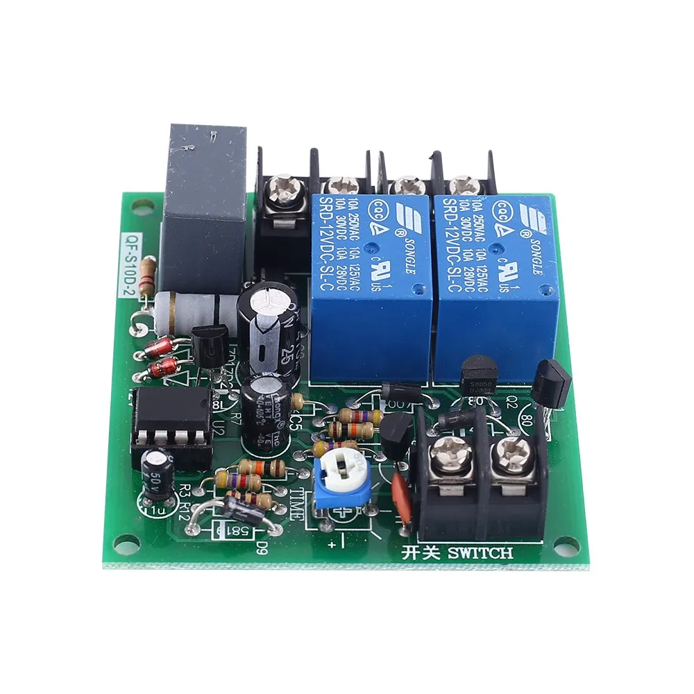 AC 220V 10A 2 채널 2CH 전원 시간 시퀀스 보드 1-180S 조정 가능한 순차 컨트롤러 모듈 순차 시작 역방향 정지 [ZTA179-153]