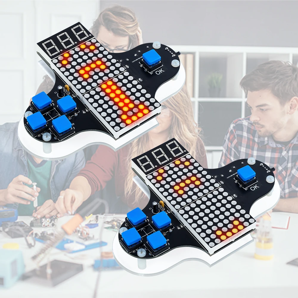 DIY 전자 키트 4 클래식 게임 뱀 비행기 레이싱 납땜 프로젝트 연습 재미 있은 스위트 조정 가능한 디스플레이 밝기 [DIY-344]