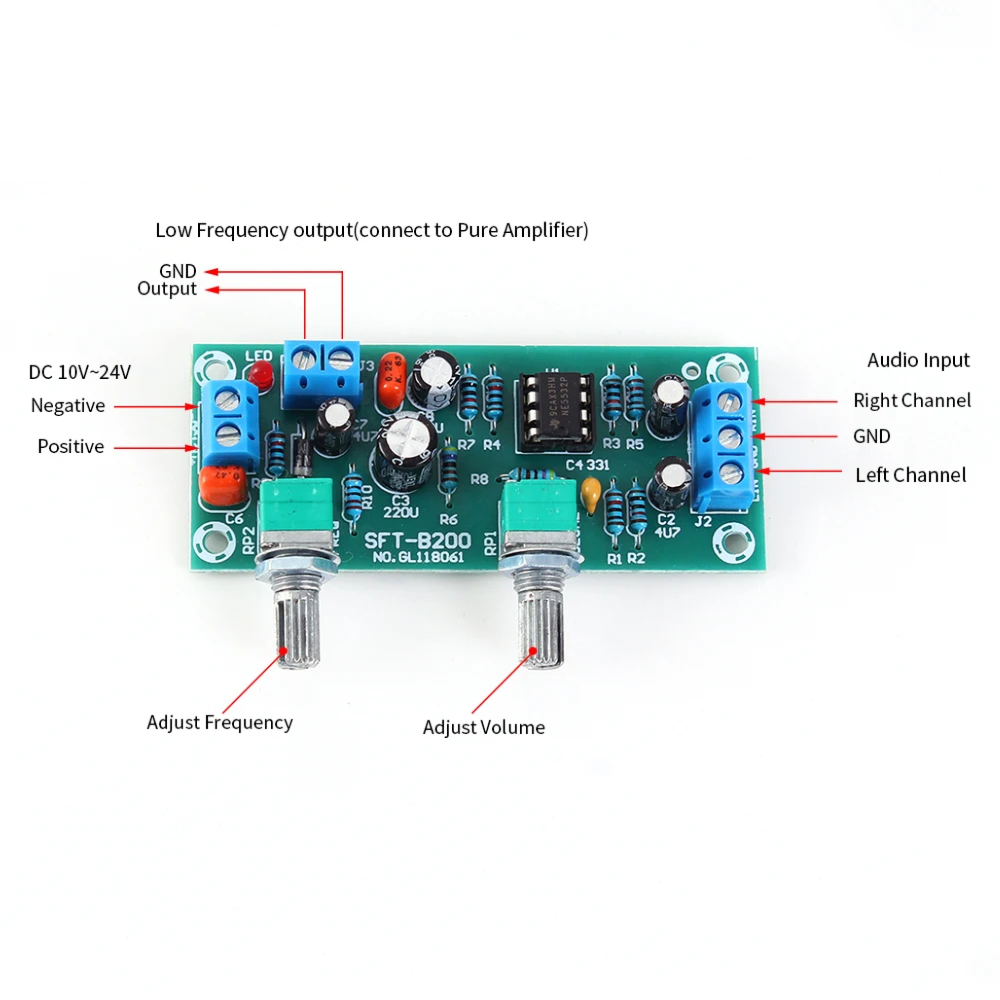 발열량 12V 초중력 우퍼 전면 패널 HIFI 로우패스 필터 패널 전치 회로 전력 증폭기 전문 5532 [ZTP50-016]