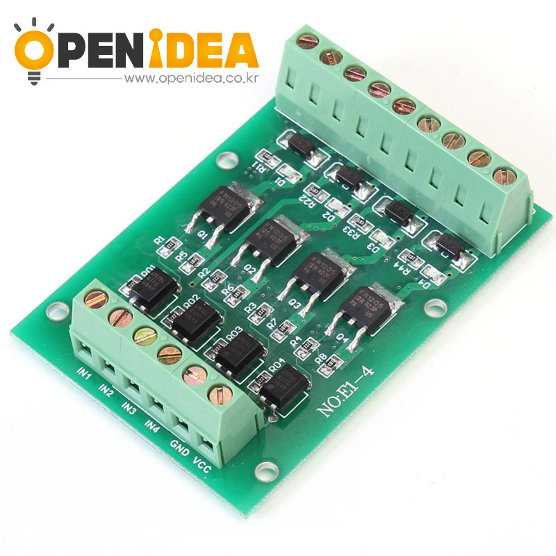 4채널 MOSFET 모듈 광커플러 격리형 마이크로컨트롤러 증폭 드라이버 솔레노이드 릴레이 제어 보드 [ZTD37-004]