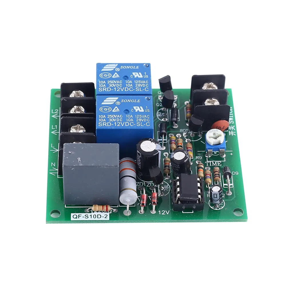 AC 220V 10A 2 채널 2CH 전원 시간 시퀀스 보드 1-180S 조정 가능한 순차 컨트롤러 모듈 순차 시작 역방향 정지 [ZTA179-153]