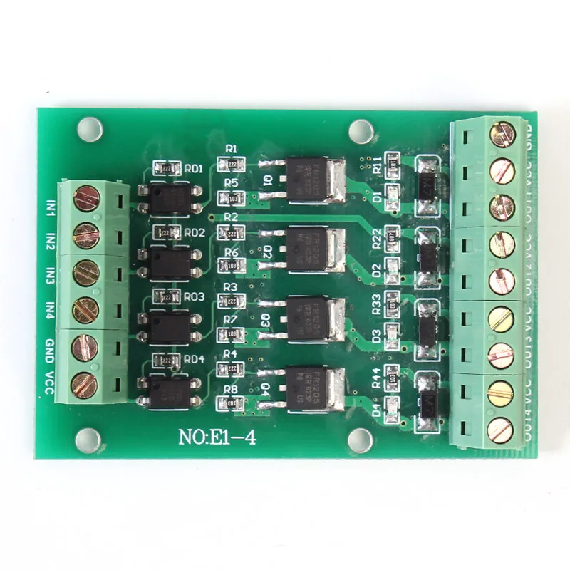 4채널 MOSFET 모듈 광커플러 격리형 마이크로컨트롤러 증폭 드라이버 솔레노이드 릴레이 제어 보드 [ZTD37-004]