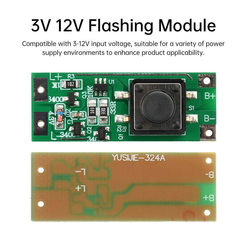 3V-12V 깜박이 모듈 스위치 스위치 높은 빛 밝은 깜박이 자동차 조명 LED 조명 제어 보드 드라이버 보드 [ZTI45-017]