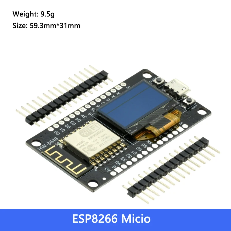 Placa de desarrollo NodeMCU ESP8266 0.96 pulgadas OLED 디스플레이 CH340G ESP-12F 모듈 WiFi TYPE-C Arduino용 USB [ZTI45-019]