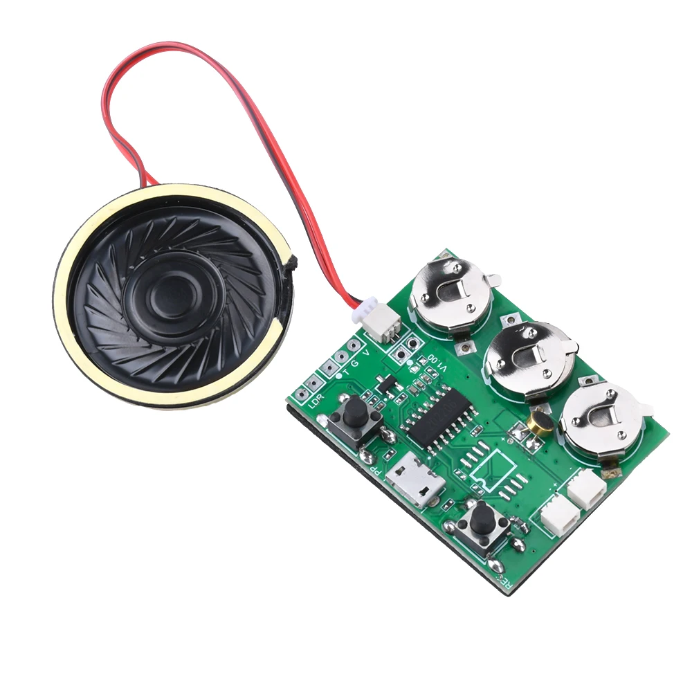 100S 녹음 DIY 크리스마스 선물 상자 사운드 모듈 USB 오디오 저장 재생 보드 버튼 제어 음성 PCB 음악 MP3 보드 [ZTP50-025]
